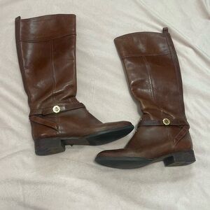Brown Leather Tory Burch Boots
